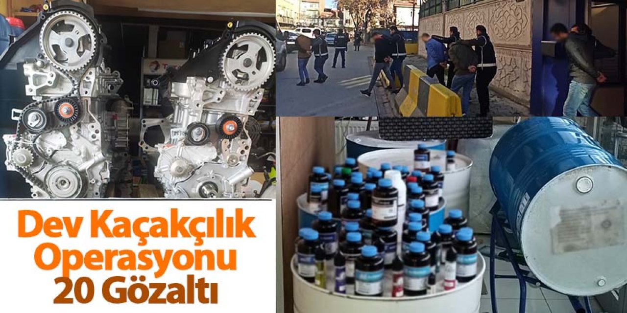 Konya Ve İlçelerinde Dev Kaçakçılık Operasyonu: 20 Gözaltı