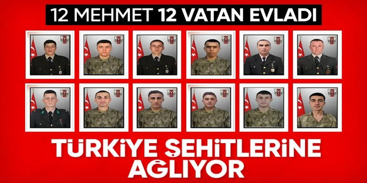 Türkiye'nin 12 kahraman şehidi...