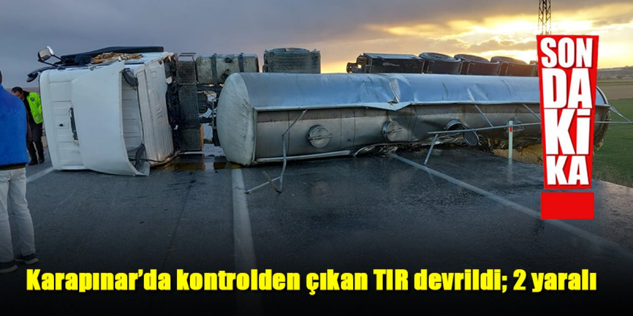 Kontrolden çıkan Tanker devrildi: 2 yaralı