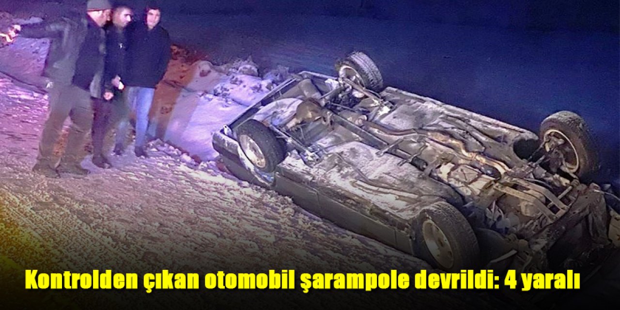 Kontrolden çıkan otomobil şarampole devrildi: 4 yaralı