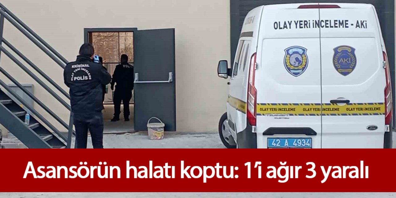 Asansörün halatı koptu: 1'i ağır, 3 yaralı