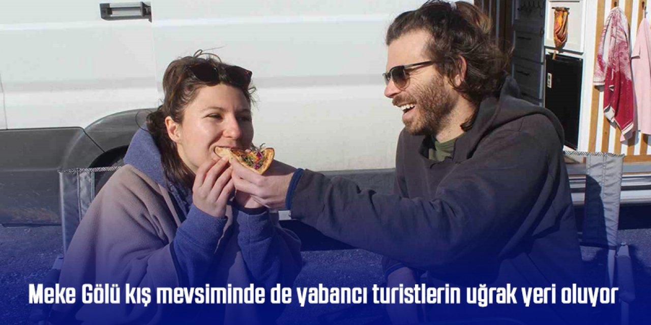 Meke Gölü kış mevsiminde de yabancı turistlerin uğrak yeri oluyor