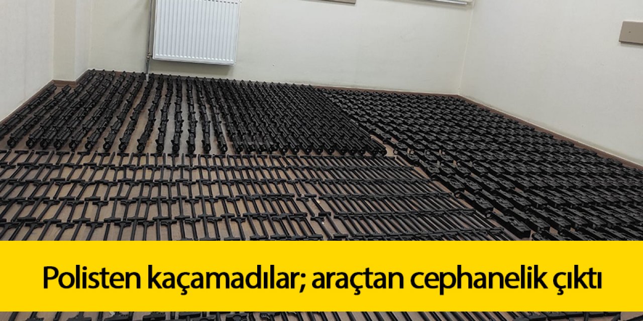 Polis araçtan cephanelik ele geçirdi