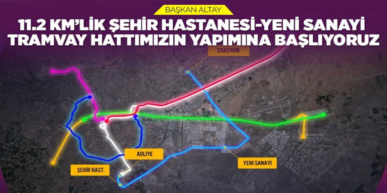 BAŞKAN ALTAY: “11.2 KM’LİK ŞEHİR HASTANESİ-YENİ SANAYİ TRAMVAY HATTIMIZIN YAPIMINA BAŞLIYORUZ”
