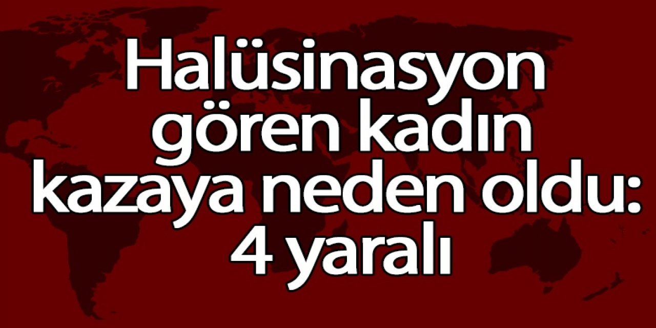 Halüsinasyon görüp eşinin kullandığı otomobilin direksiyonuna müdahalesi kazaya neden oldu: 4 yaralı