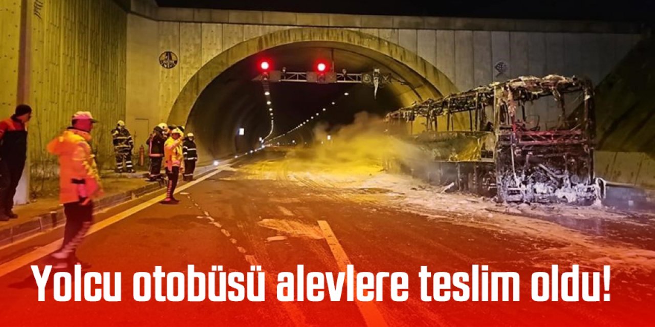 Yolcu otobüsü alevlere teslim oldu 16 kişi hastaneye kaldırıldı