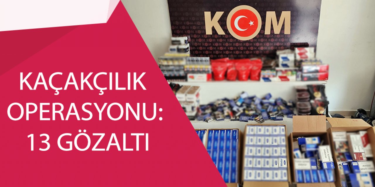 KAÇAKÇILIK OPERASYONU: 13 GÖZALTI