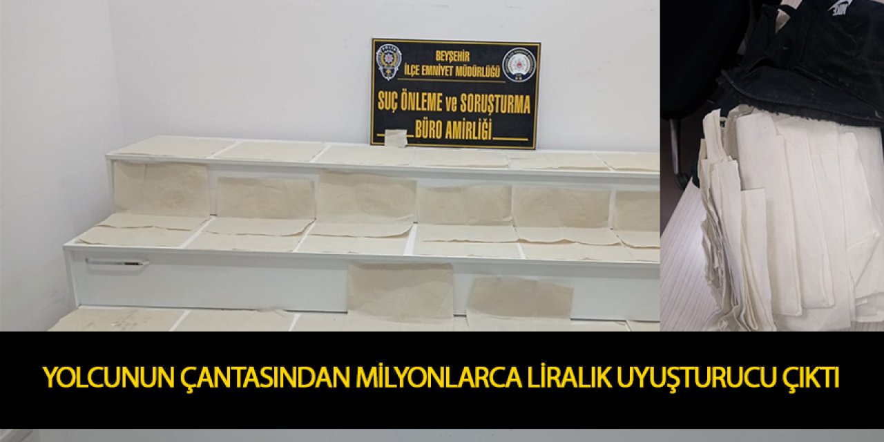 YOLCUNUN ÇANTASINDAN MİLYONLARCA LİRALIK UYUŞTURUCU ÇIKTI