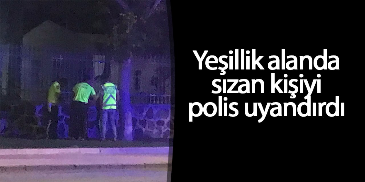 Yeşillik alanda sızan kişiyi polis uyandırdı