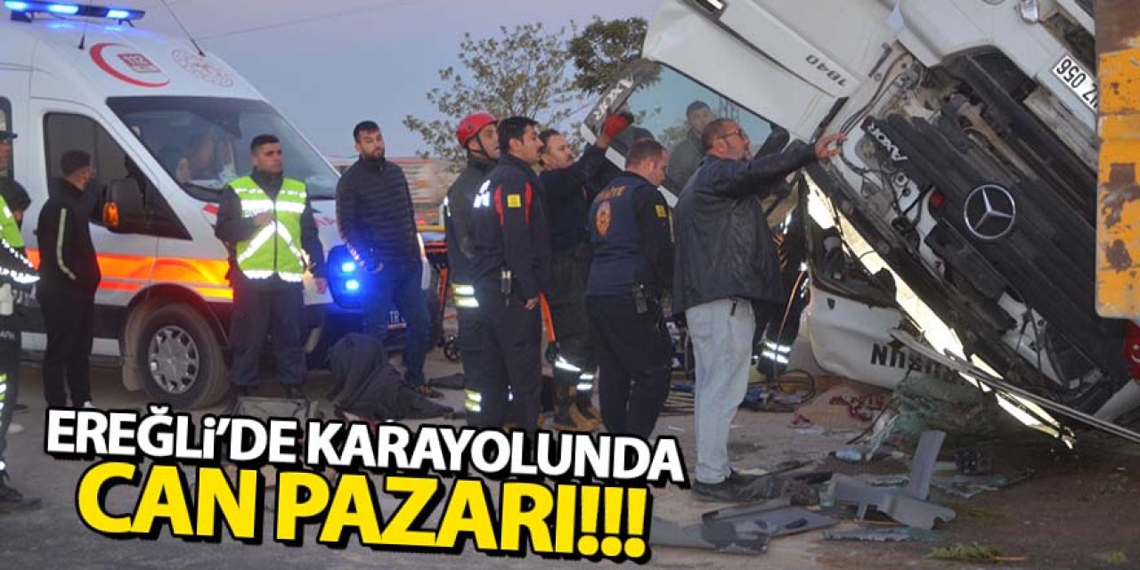 Ereğli’de sıkışmalı trafik kazası; 2 yaralı