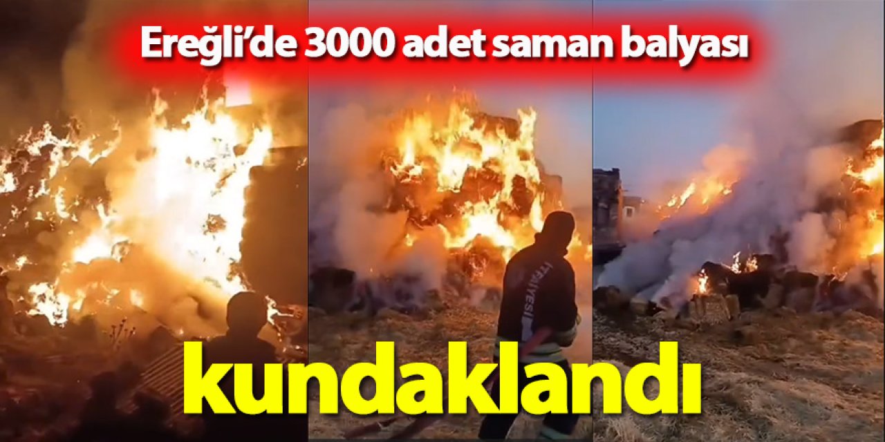 Ereğli’de 3000 adet saman balyası kundaklandı