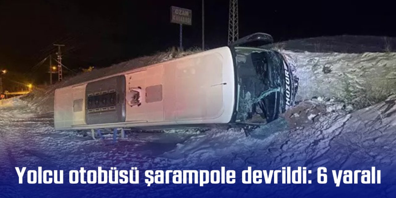 Yolcu otobüsü şarampole devrildi: 6 yaralı