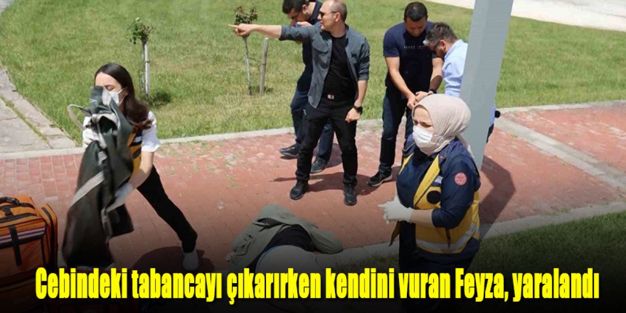 Parkta cebindeki tabancayı çıkarırken kendini vuran Feyza, yaralandı
