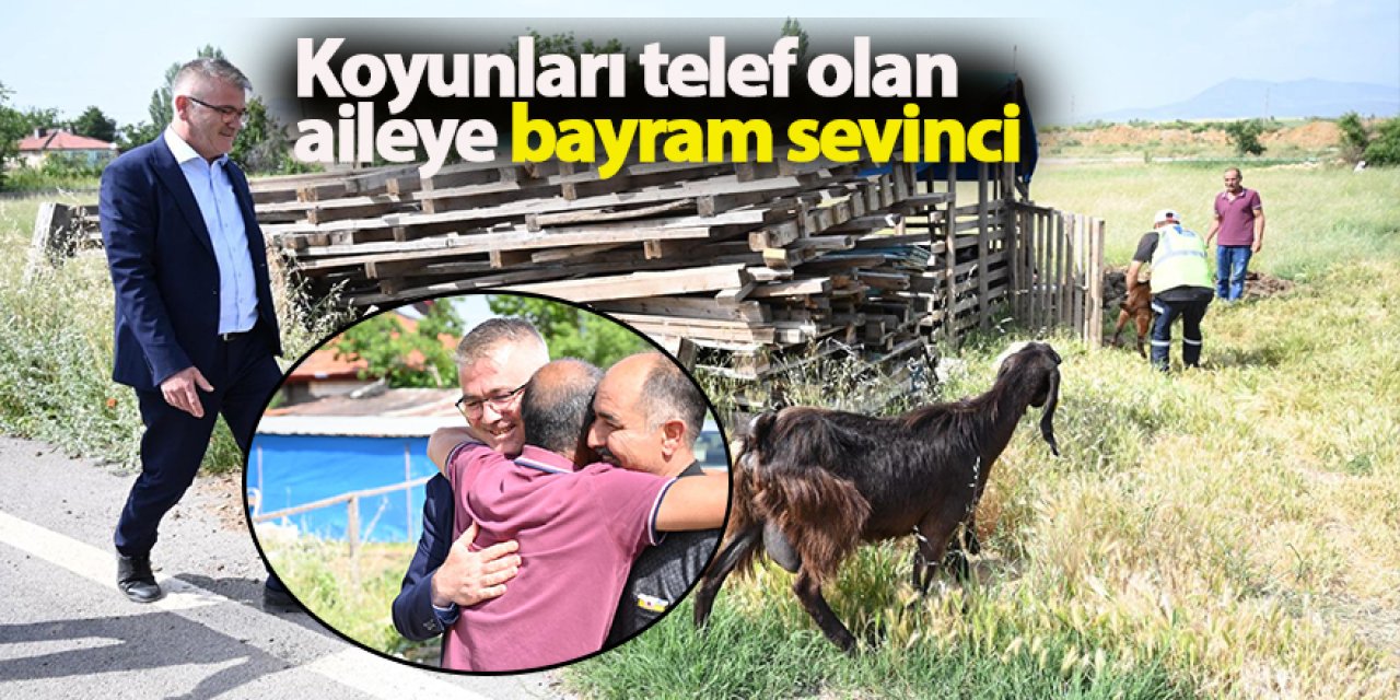 Kurbanda satmak için aldıkları koyunları telef olan aileye bayram sevinci