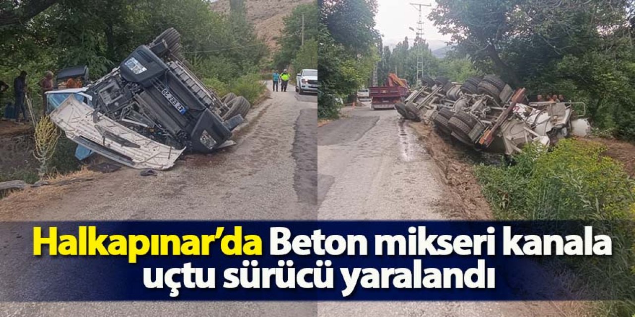 Beton Mikseri Kanala Uçtu: Sürücü Yaralı
