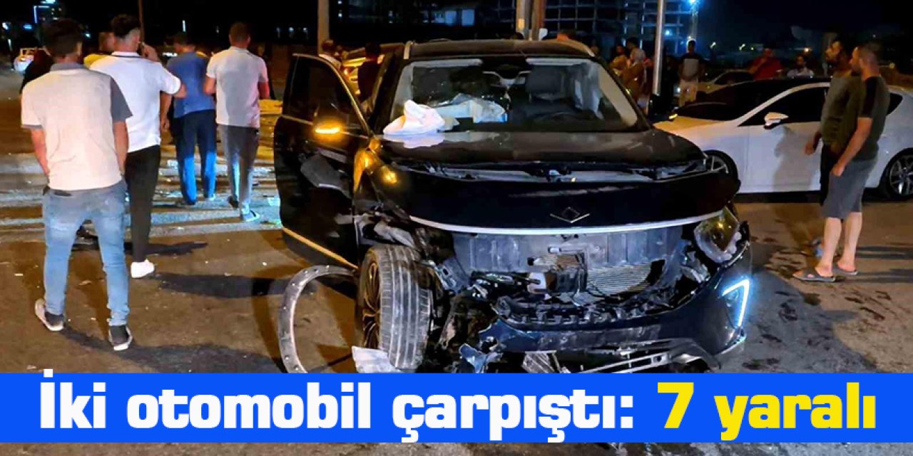 İki otomobil çarpıştı: 7 yaralı