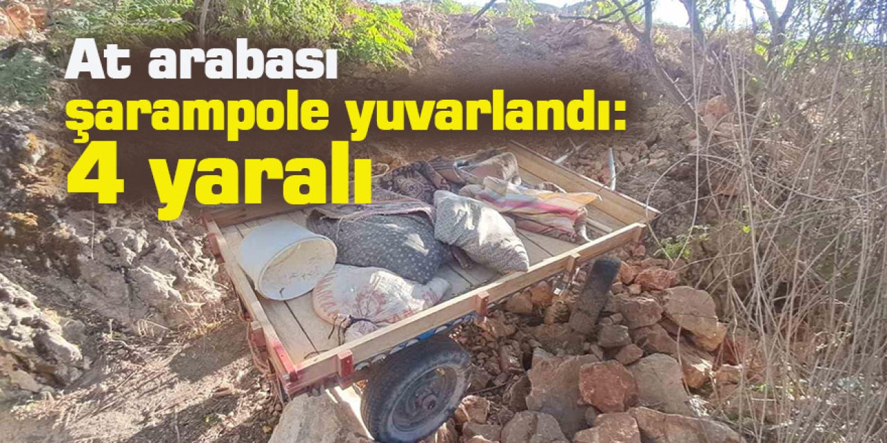 At arabası şarampole yuvarlandı: 4 yaralı