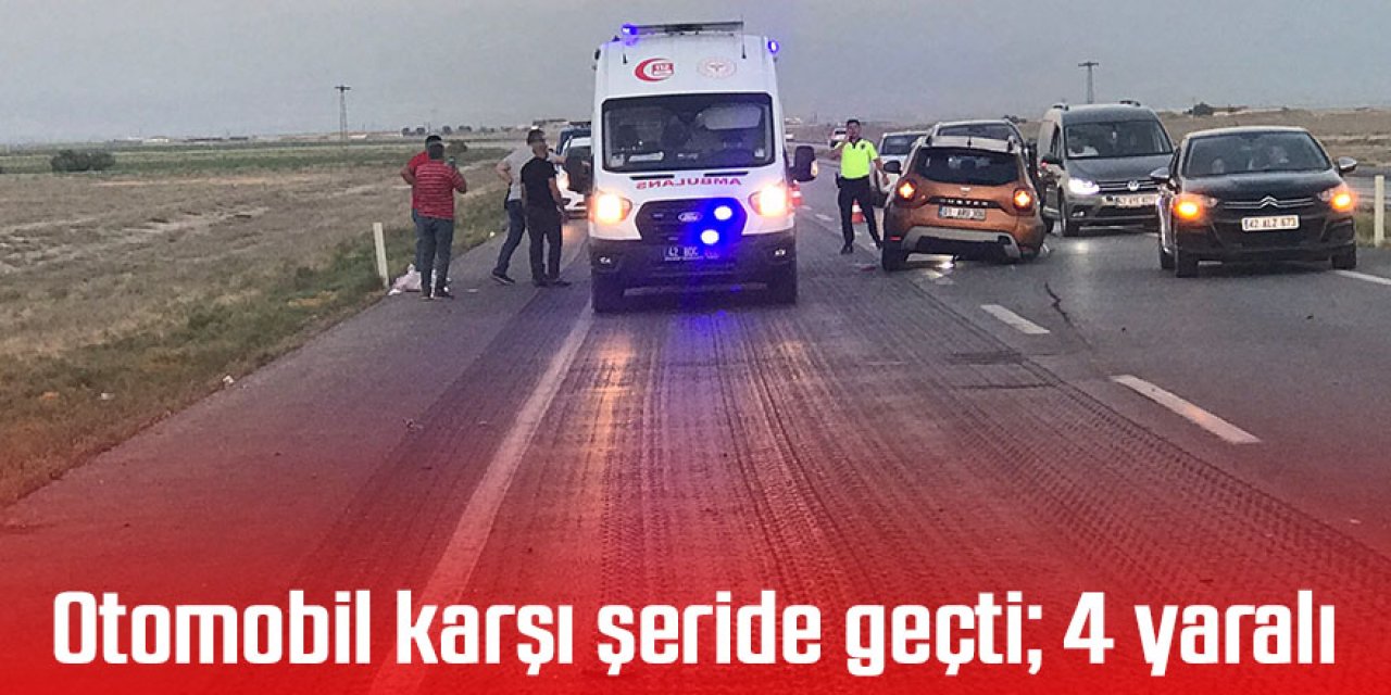 Kontrolden çıkan otomobil karşı şeride geçti; 4 yaralı