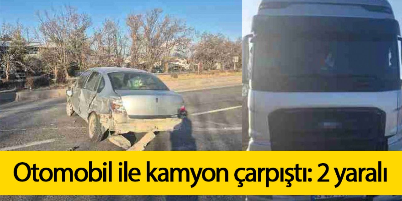 Karapınar’da otomobil ile kamyon çarpıştı: 2 yaralı