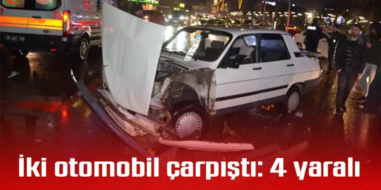 İki otomobil çarpıştı: 4 yaralı