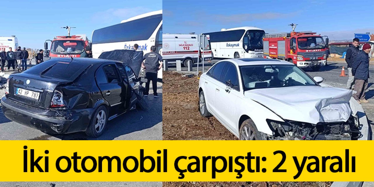 İki otomobil çarpıştı: 2 yaralı