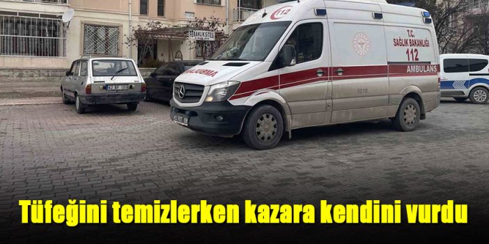 Tüfeğini temizlerken kazara kendini vurdu