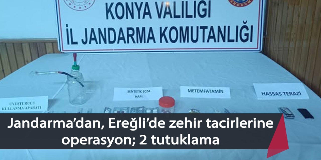 Jandarma’dan, Ereğli’de zehir tacirlerine operasyon; 2 tutuklama