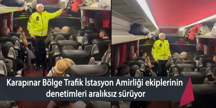 Karapınar Bölge Trafik İstasyon Amirliği ekiplerinin bayram öncesi denetimleri sürüyor