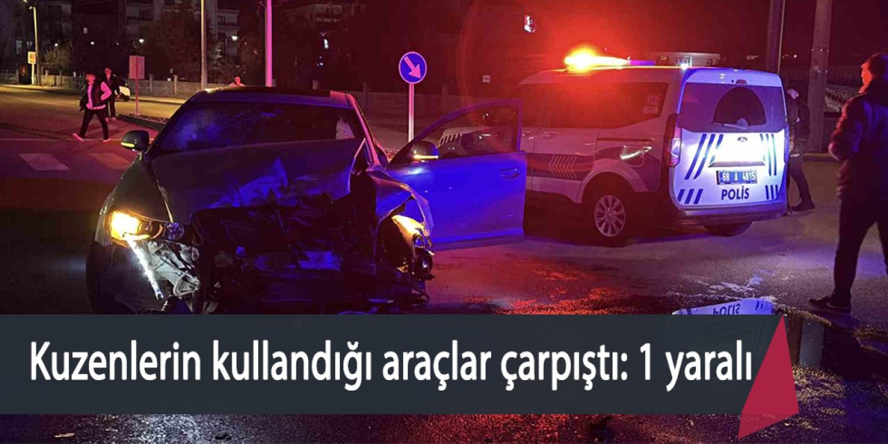 Kuzenlerin kullandığı araçlar çarpıştı: 1 yaralı