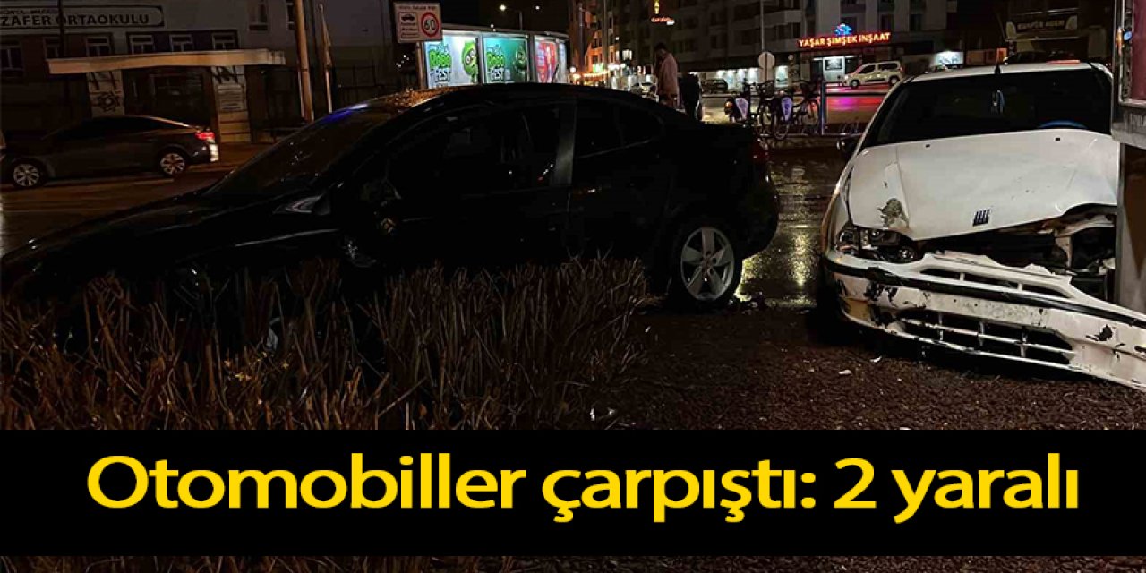 İki otomobil çarpıştı: 2 yaralı