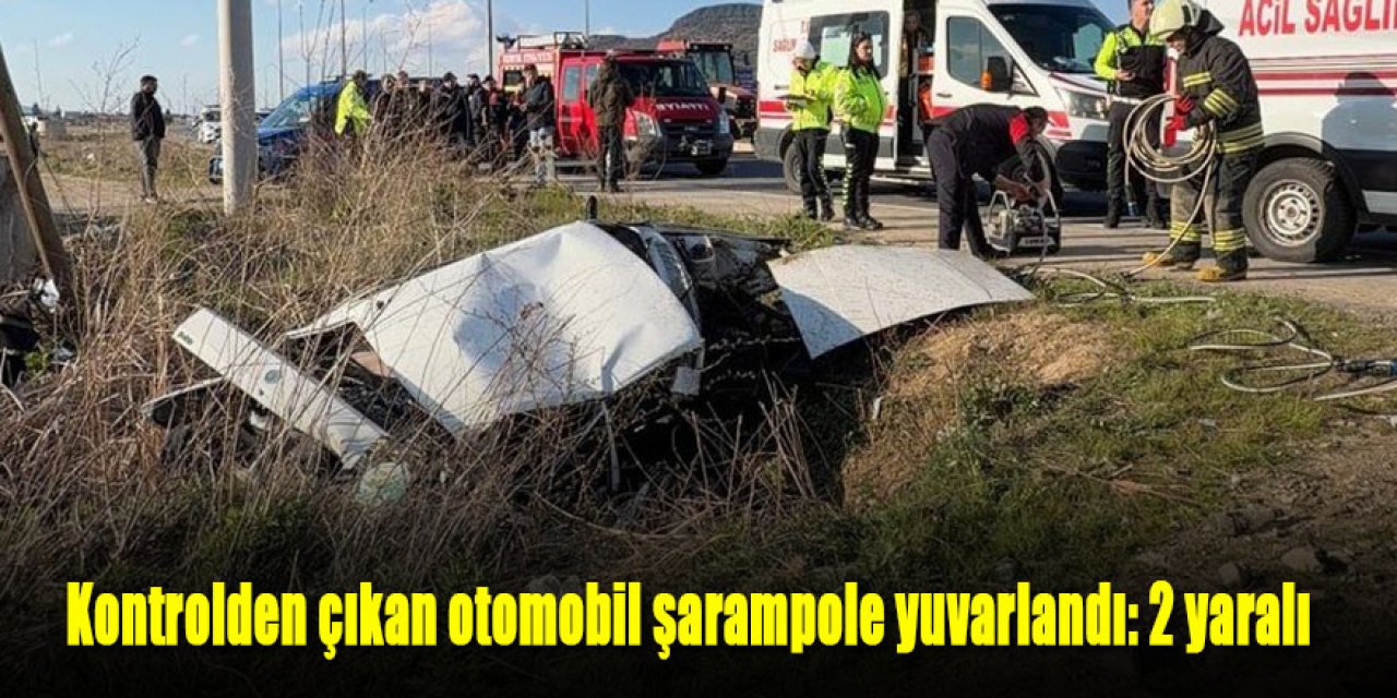 Kontrolden çıkan otomobil şarampole yuvarlandı: 2 yaralı
