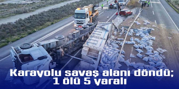 Karayolu savaş alanına döndü; 1 ölü 5 yaralı