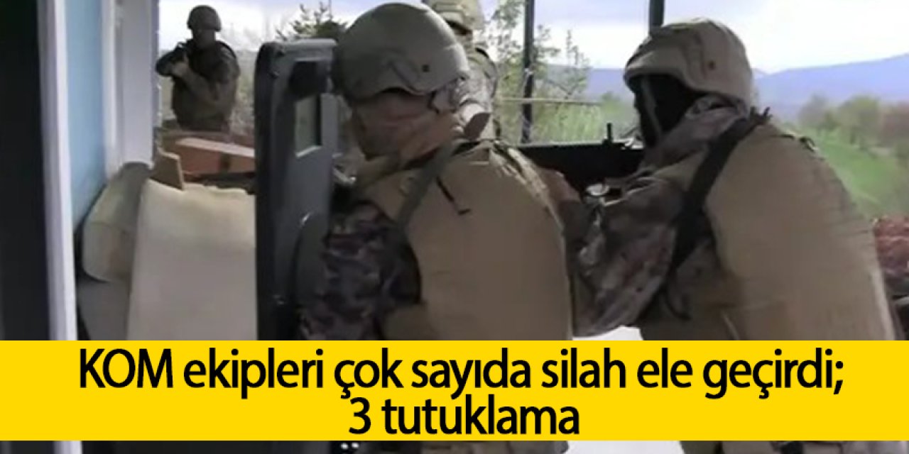 KOM ekipleri çok sayıda silah ele geçirdi; 3 tutuklama