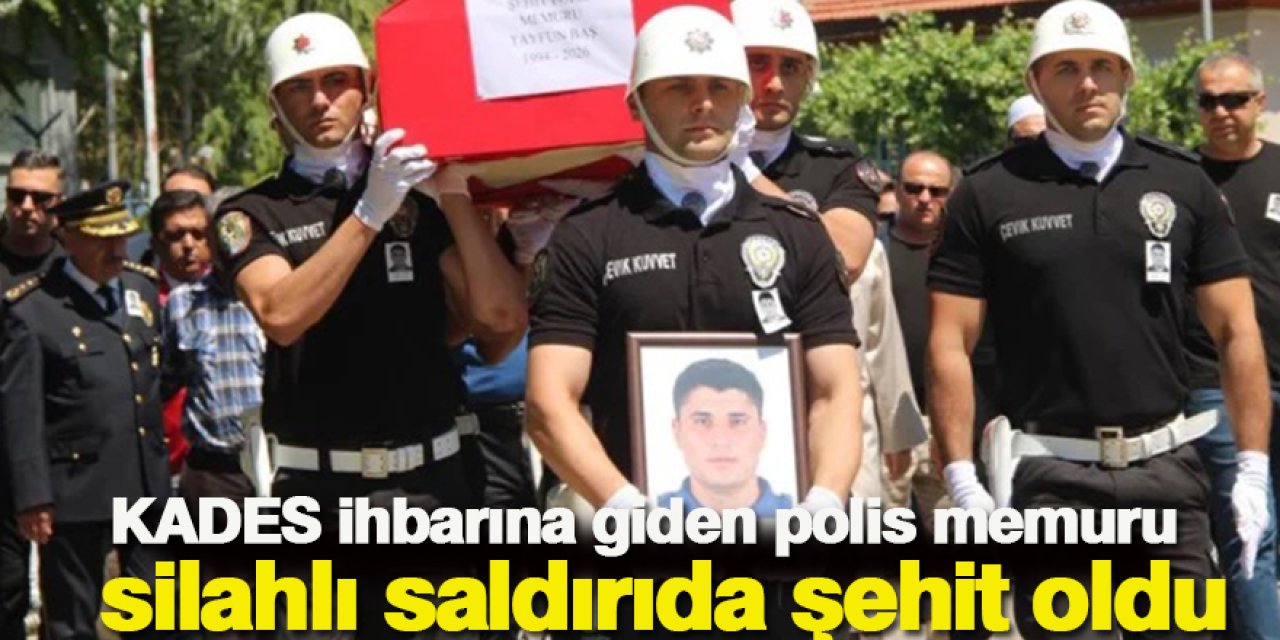 Şehit polis memurun için Muğla İl Emniyet Müdürlüğü'nde tören