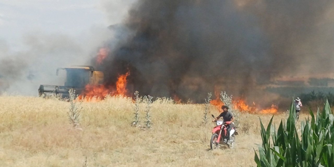 Ereğli’de Hasat Sırasında  Yangın