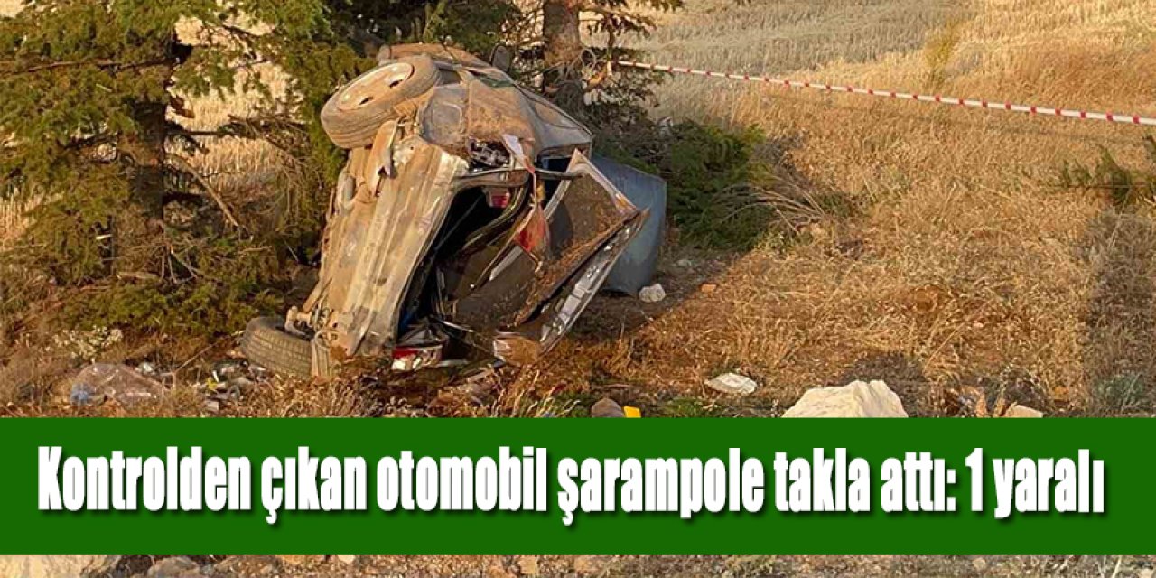 Kontrolden çıkan otomobil şarampole takla attı: 1 yaralı