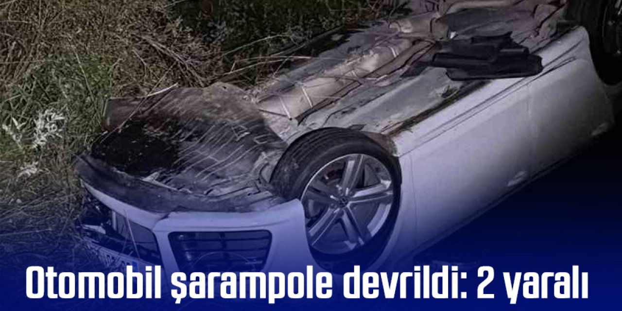 Otomobil şarampole devrildi: 2 yaralı