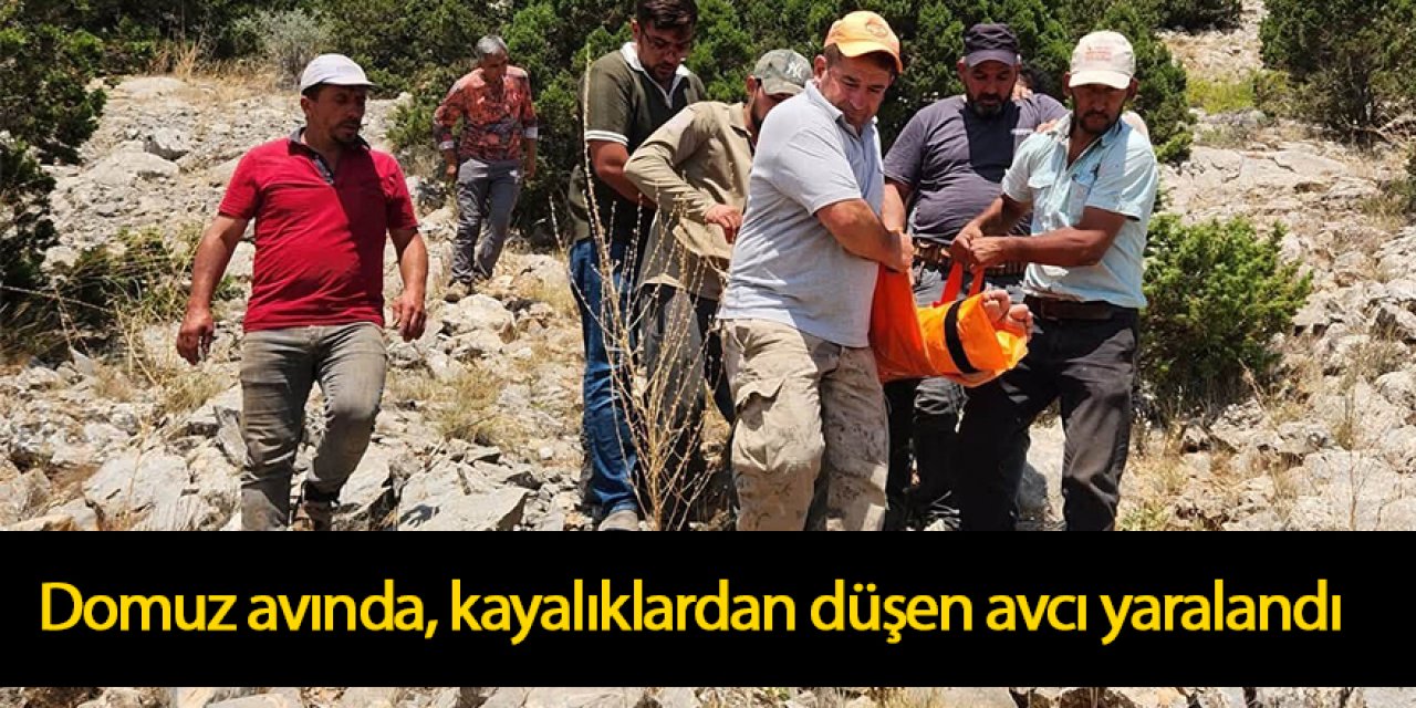 Domuz avında, kayalıklardan düşen avcı yaralandı