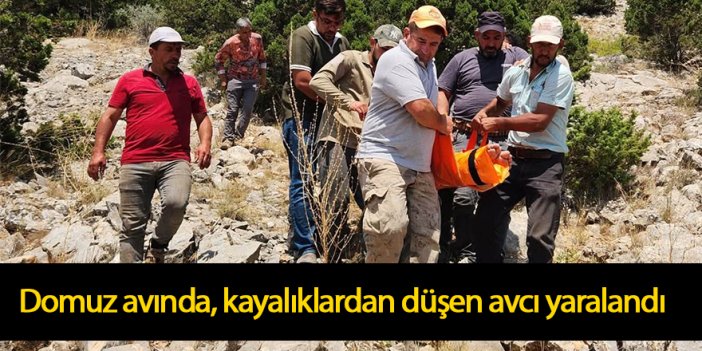 Domuz avında, kayalıklardan düşen avcı yaralandı