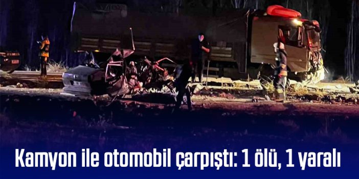 Kamyon ile otomobil çarpıştı: 1 ölü, 1 yaralı