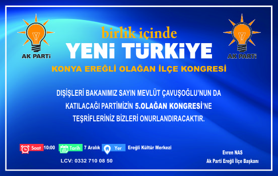 ÇAVUŞOĞLU EREĞLİ’YE GELİYOR