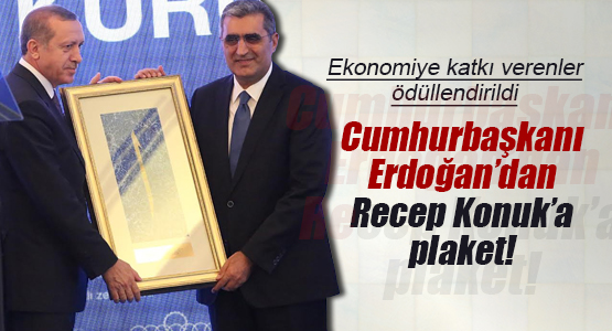 Cumhurbaşkanı Erdoğan’dan ASKON Genel Kurulunda Konuk’a Plaket