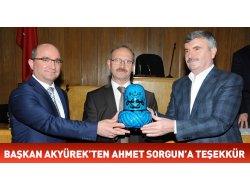 Başkan Akyürek'ten Ahmet Sorgun’a Teşekkür